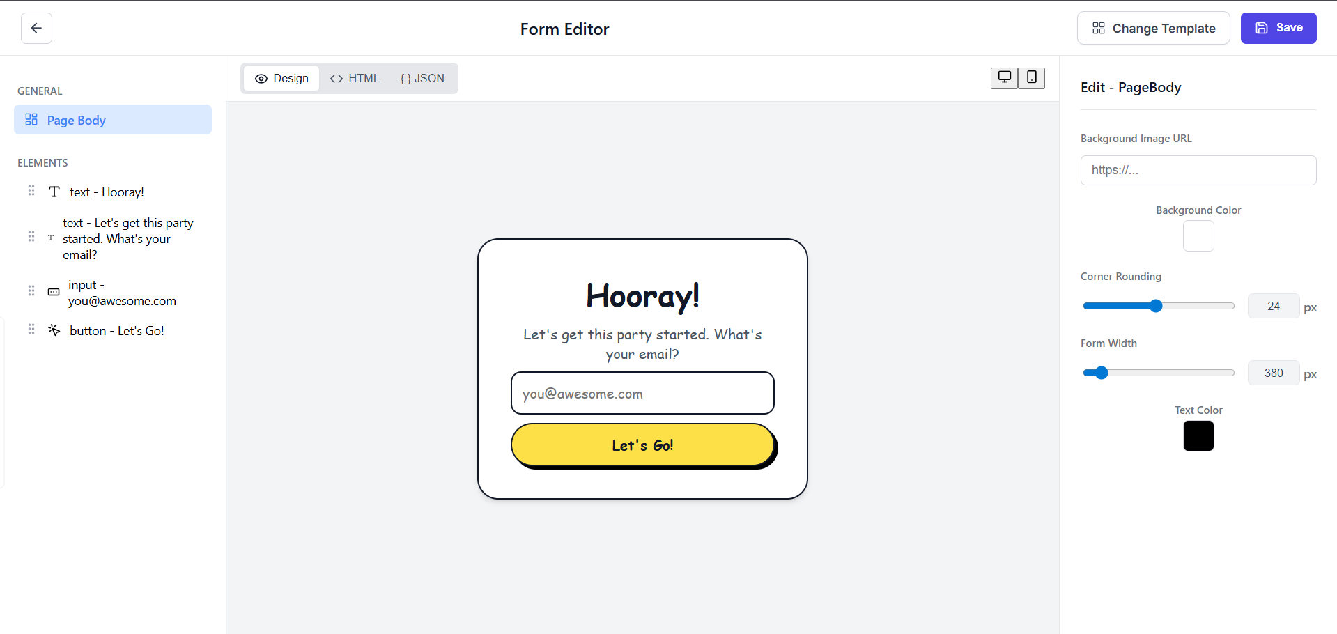 Drag and Drop Form Builder Interface